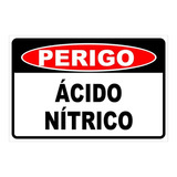 Kit 2 Placa De Sinalização Perigo Ácido Nítrico   